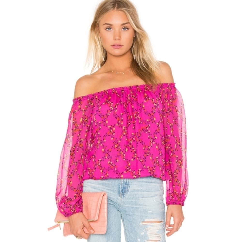 Diane Von Furstenberg Top Kamber Silk Floral Boho Coquette Fairy Cottagecore